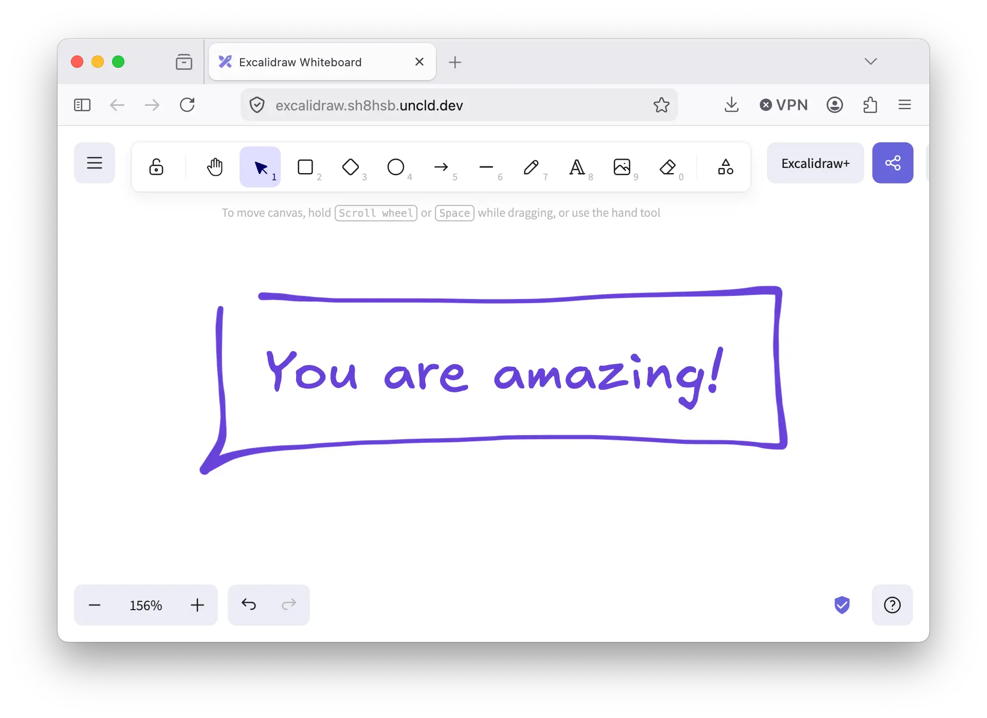 Excalidraw running on Uncloud